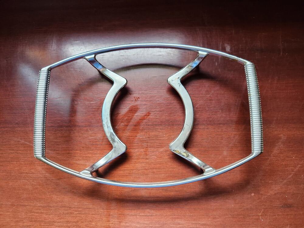Corning Ware Chrome Dish Cradle Trivet Casserole Stand Vintage